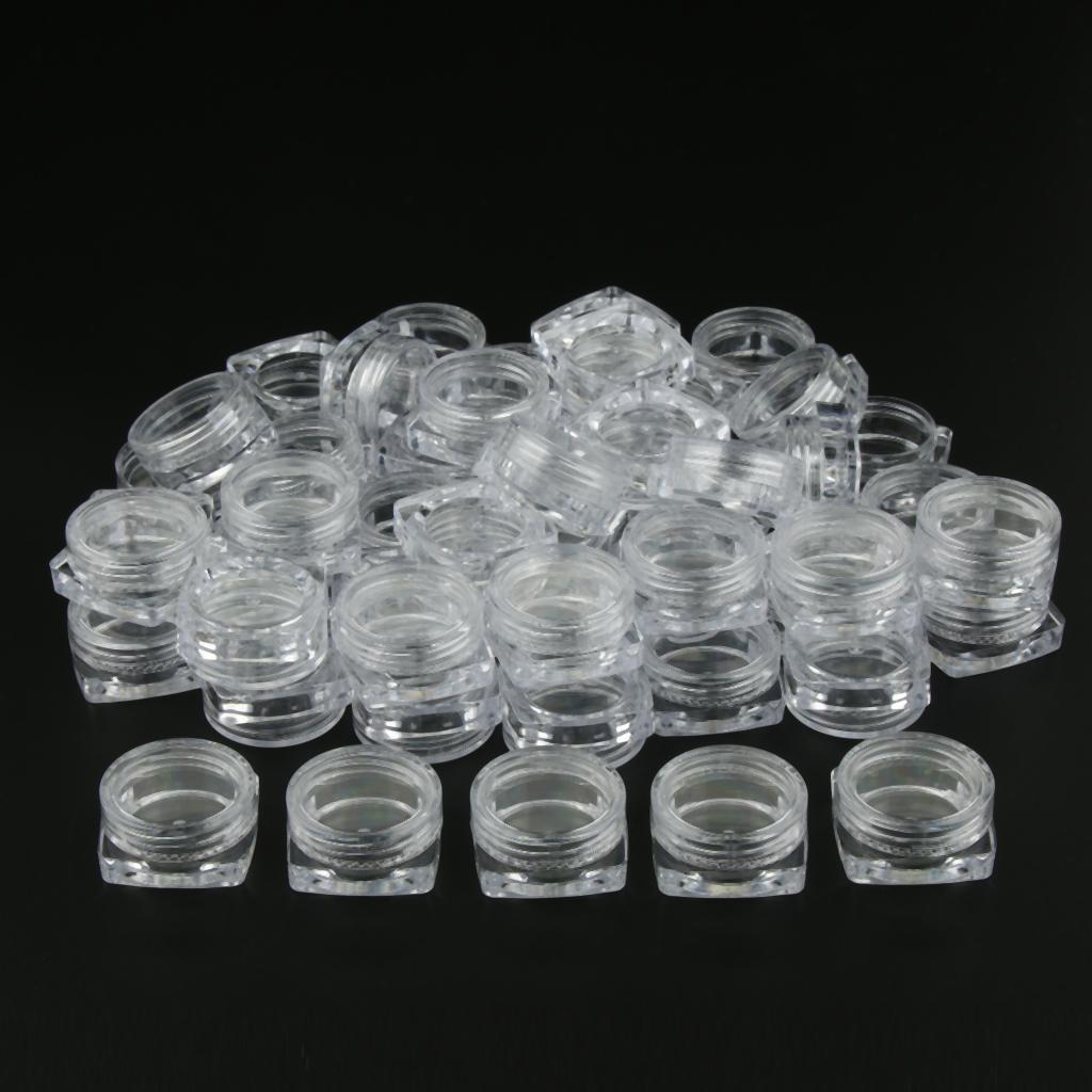 50 Pieces Cosmetic Pot Jar Lotion Cream Sample Empty Container Refillable 2g