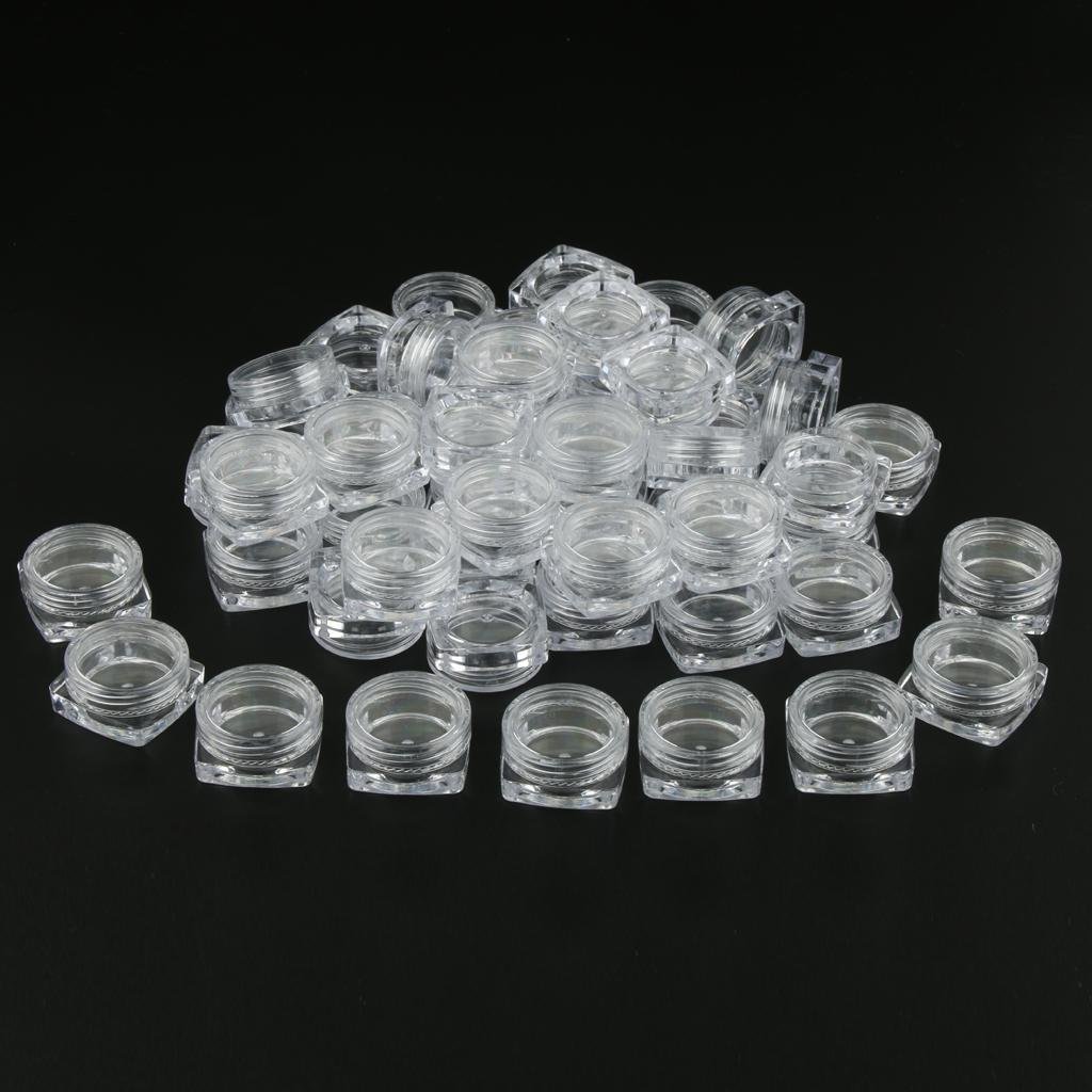 50 Pieces Cosmetic Pot Jar Lotion Cream Sample Empty Container Refillable 2g