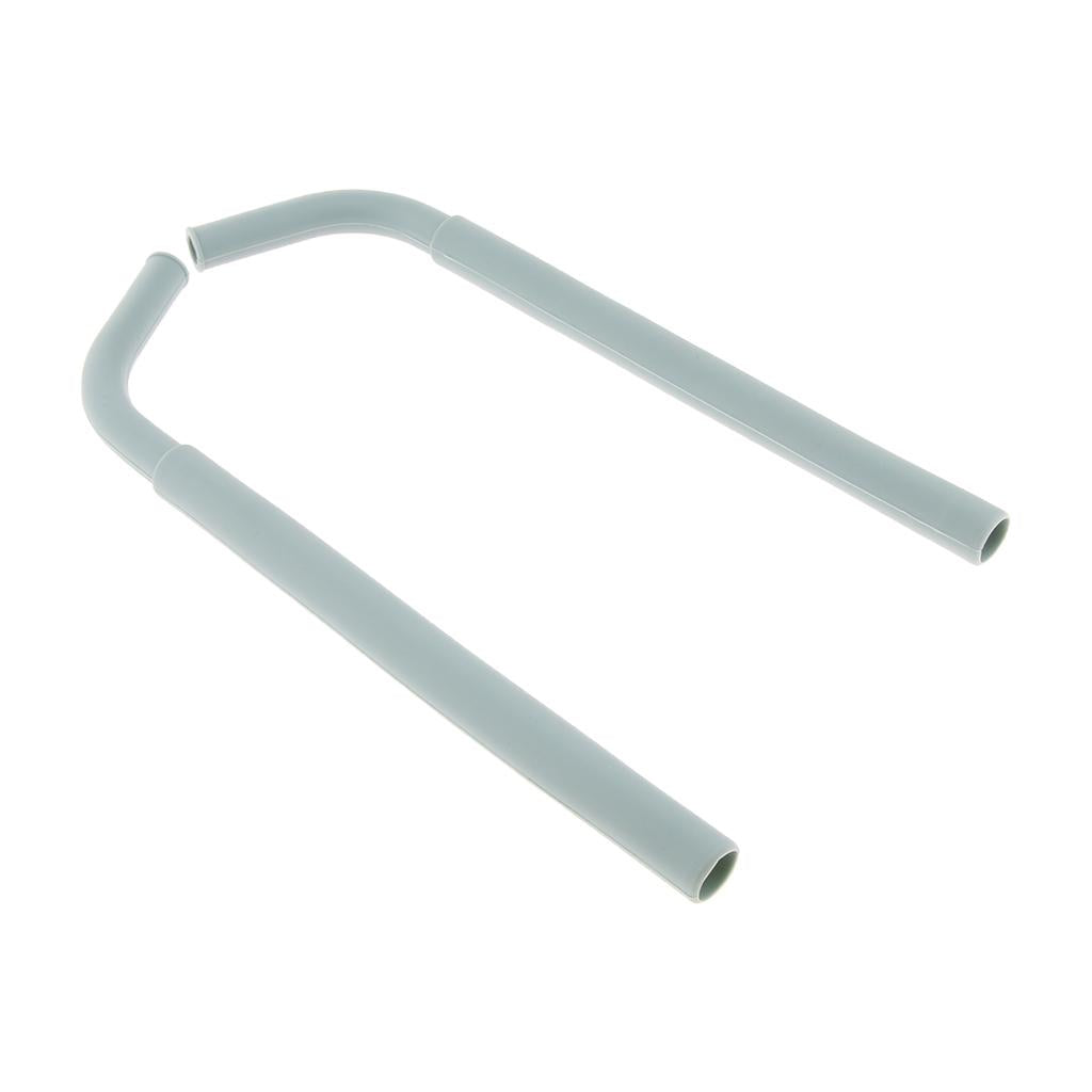 2pcs Silicone Flexible Reusable Straight Bendy Drinking Straws Gray