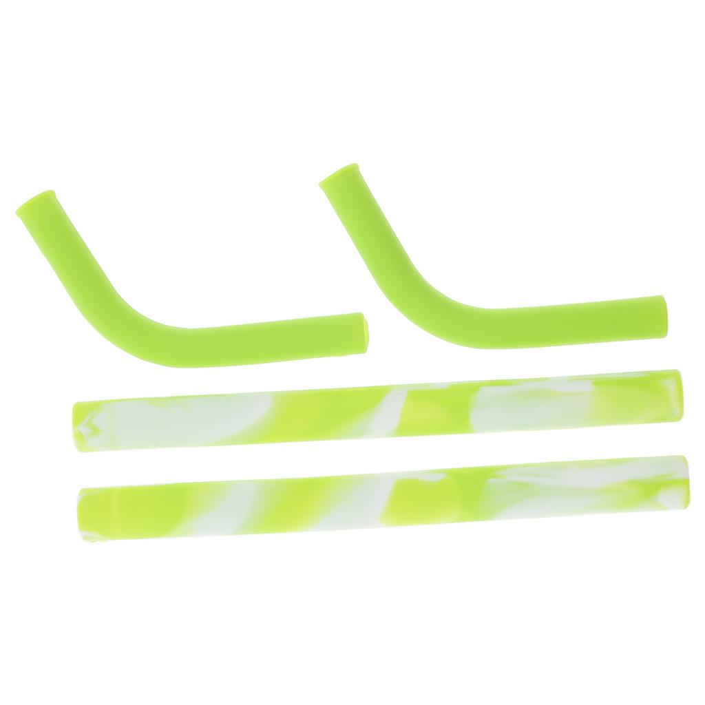 2 Pieces Silicone Folding Drinking Straws Outdoor Drinkware Green