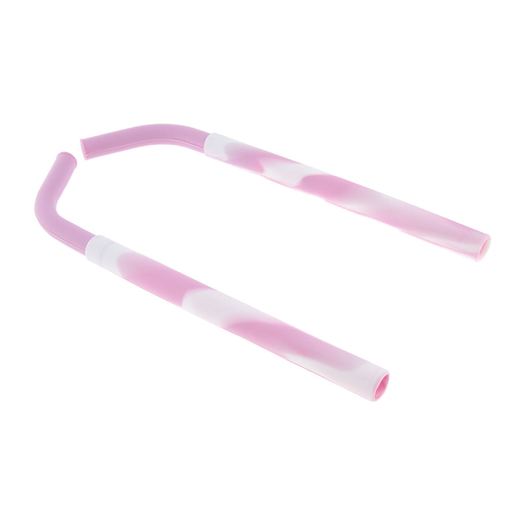 2 Pieces Silicone Folding Drinking Straws Outdoor Drinkware Light Purple