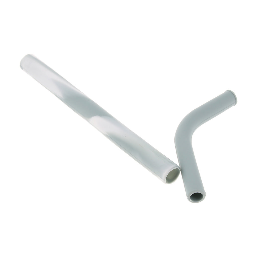 2 Pieces Silicone Folding Drinking Straws Outdoor Drinkware Light Gray