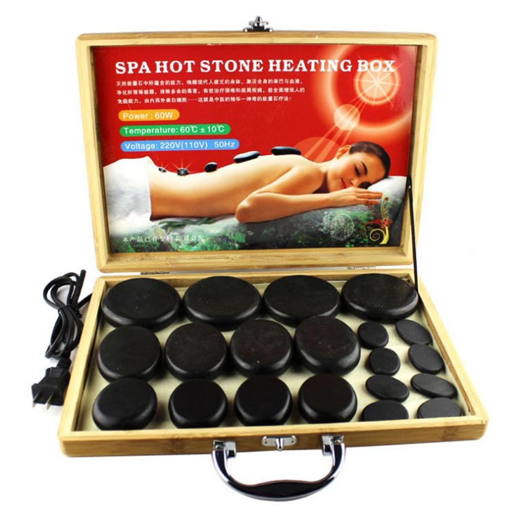 Hot Stone Massage Heater Warmer Box Case For 20 Piece Spa Rock Stone US Plug