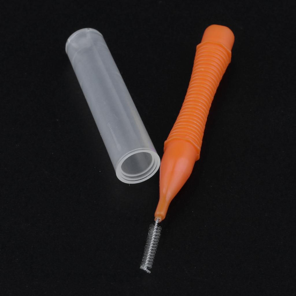 40 Pieces/ Box Dental Interdental Brush Tooth Pick Flosser Toothpick Sticks  Orange 0.6mm