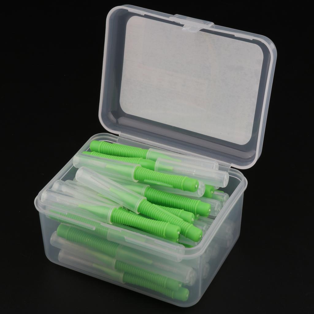 40 Pieces/ Box Dental Interdental Brush Tooth Pick Flosser Toothpick Sticks  Green 0.8mm