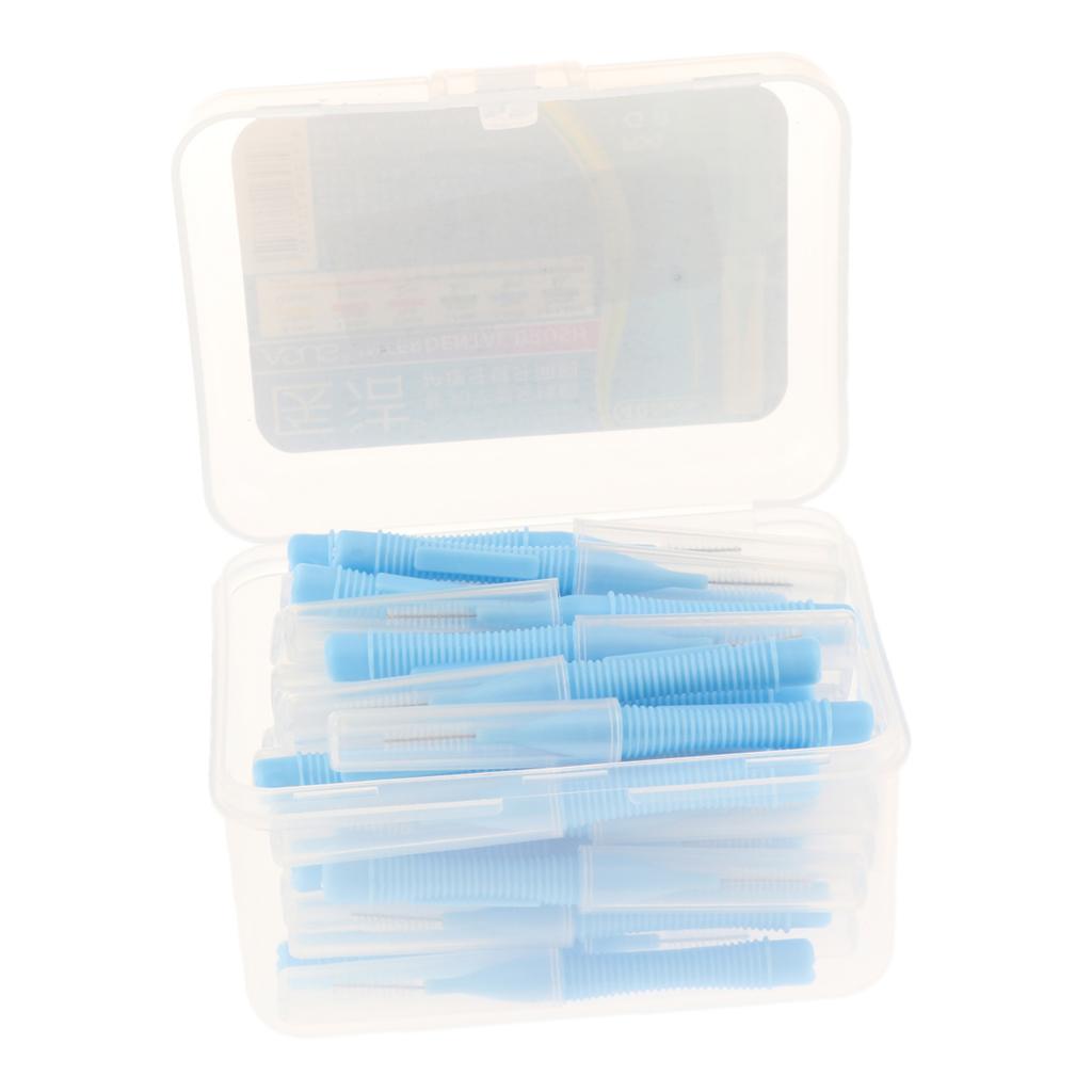 40 Pieces/ Box Dental Interdental Brush Tooth Pick Flosser Toothpick Sticks  Blue 1mm