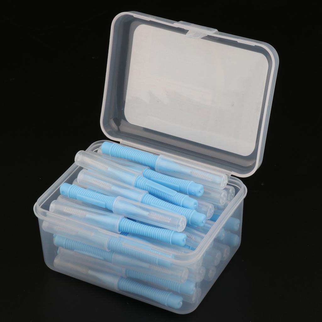 40 Pieces/ Box Dental Interdental Brush Tooth Pick Flosser Toothpick Sticks  Blue 1mm