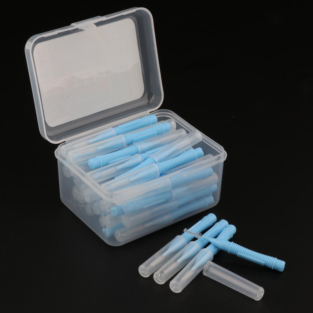 40 Pieces/ Box Dental Interdental Brush Tooth Pick Flosser Toothpick Sticks  Blue 1mm