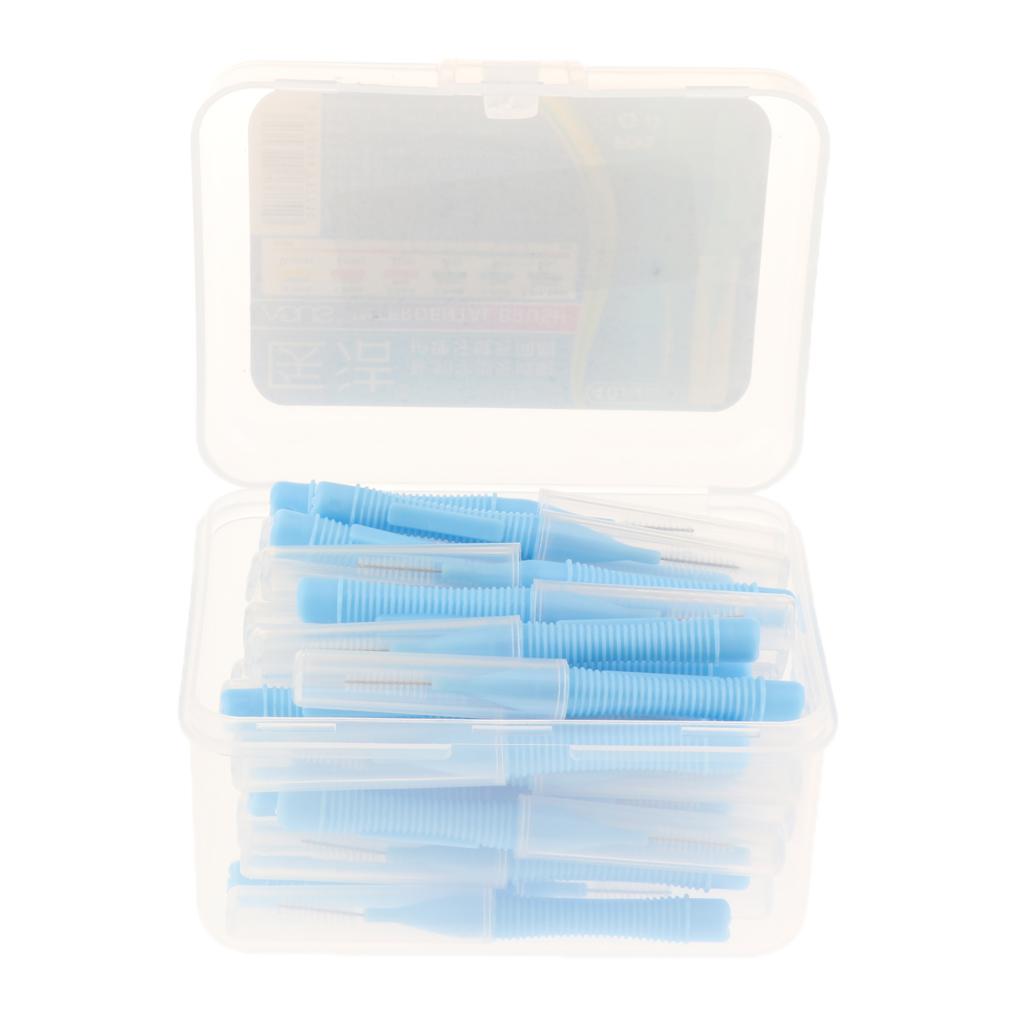 40 Pieces/ Box Dental Interdental Brush Tooth Pick Flosser Toothpick Sticks  Blue 1mm