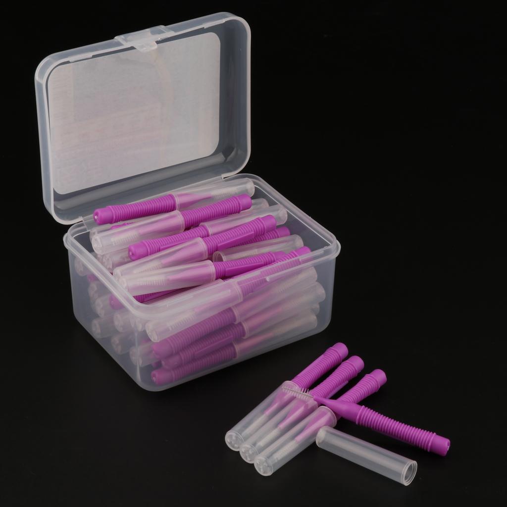 40 Pieces/ Box Dental Interdental Brush Tooth Pick Flosser Toothpick Sticks  Purple 1.5mm