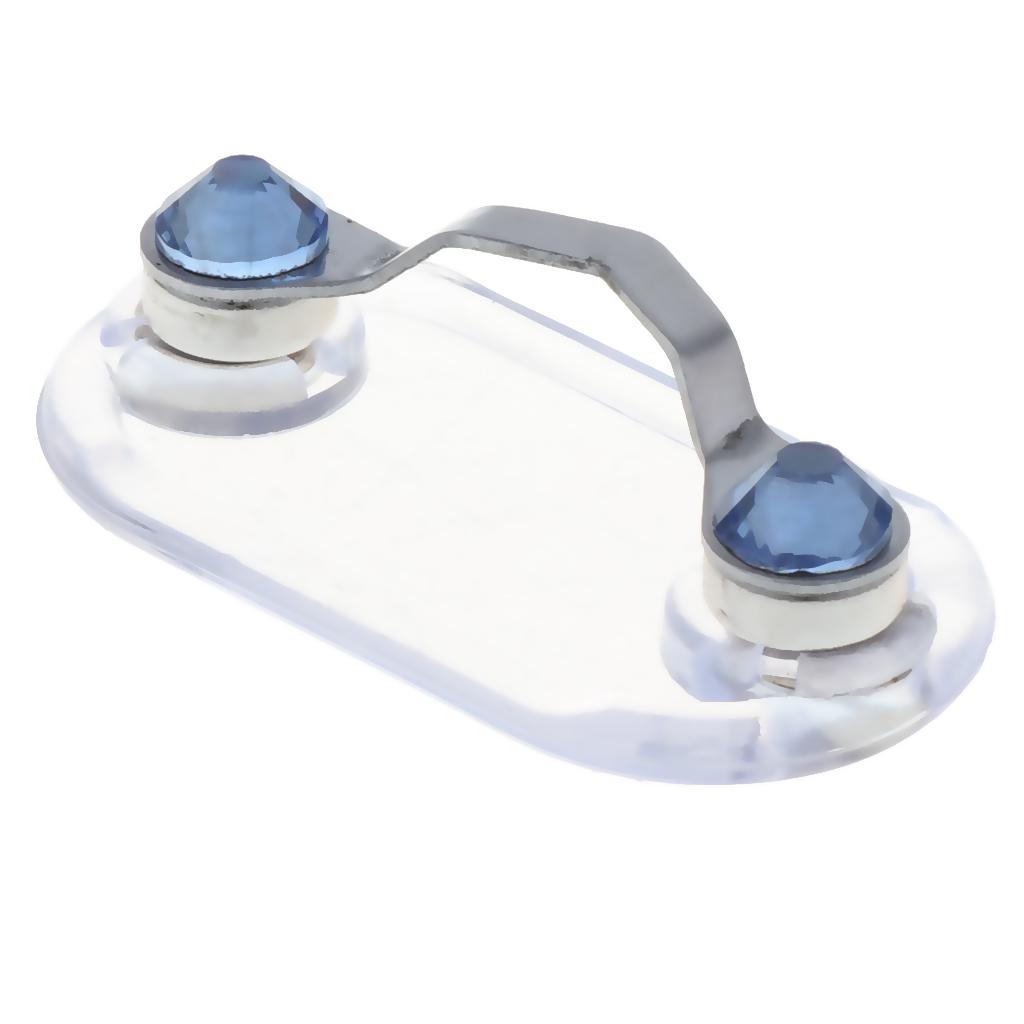 Stainless Steel Eyeglass Holder ID Badge Hanging Clip Holder Light Blue