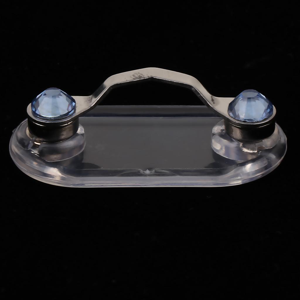 Stainless Steel Eyeglass Holder ID Badge Hanging Clip Holder Light Blue