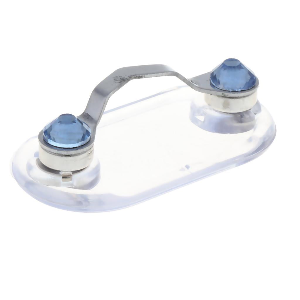 Stainless Steel Eyeglass Holder ID Badge Hanging Clip Holder Light Blue