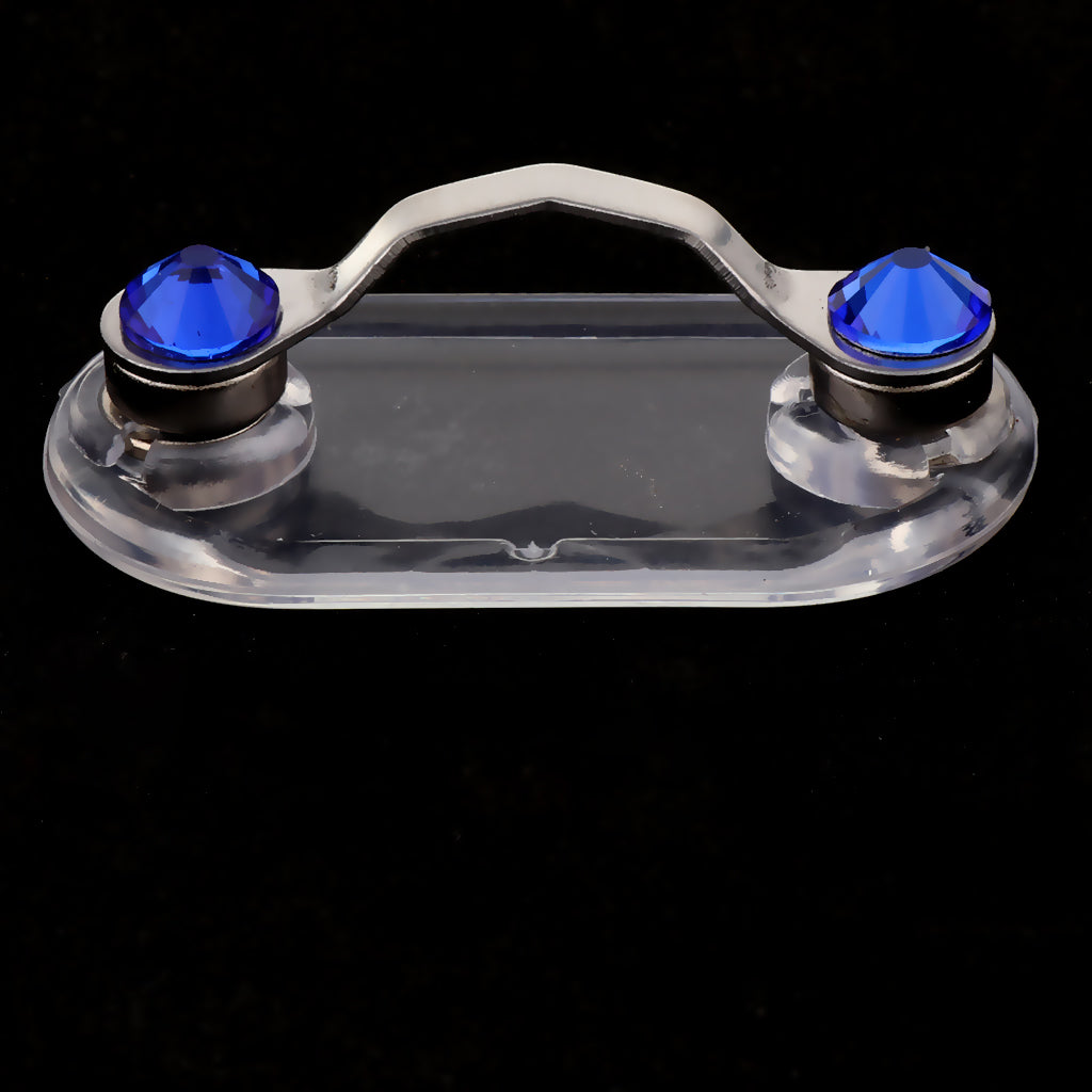 Stainless Steel Eyeglass Holder ID Badge Hanging Clip Holder Dark Blue