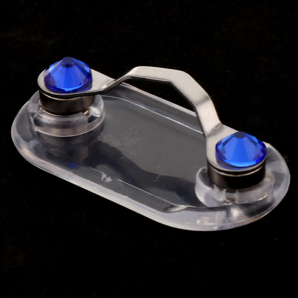 Stainless Steel Eyeglass Holder ID Badge Hanging Clip Holder Dark Blue