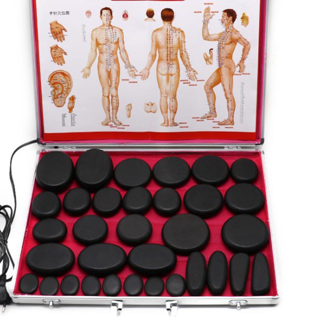 Electric Spa Hot Stones Massager Heater Kit for 33pcs Massage Stones US Plug