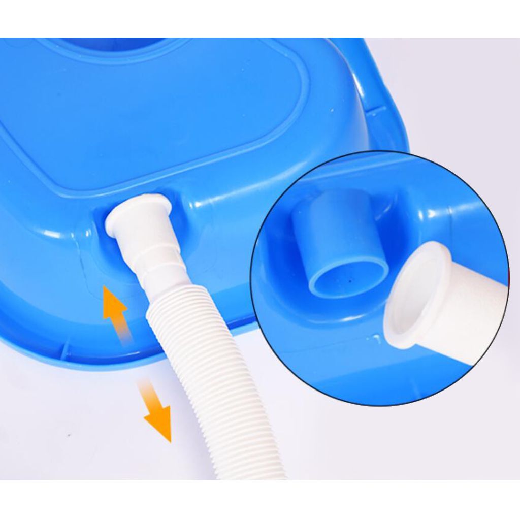 Neck Rest In Bed Shampoo Basin Salon Hair Washing Tray Blue 75cm Hose