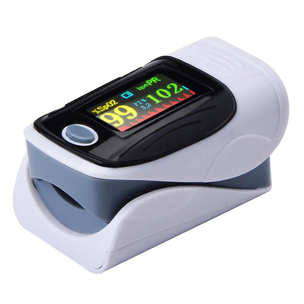 Finger Fingertip Pulse Oximeter Blood Oxygen Pulse Rate Monitor Gray