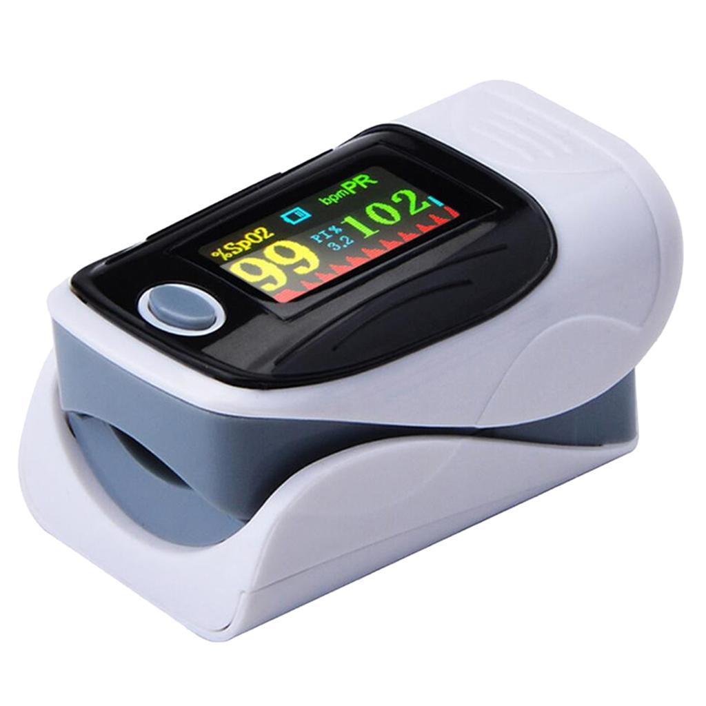 Finger Fingertip Pulse Oximeter Blood Oxygen Pulse Rate Monitor Gray