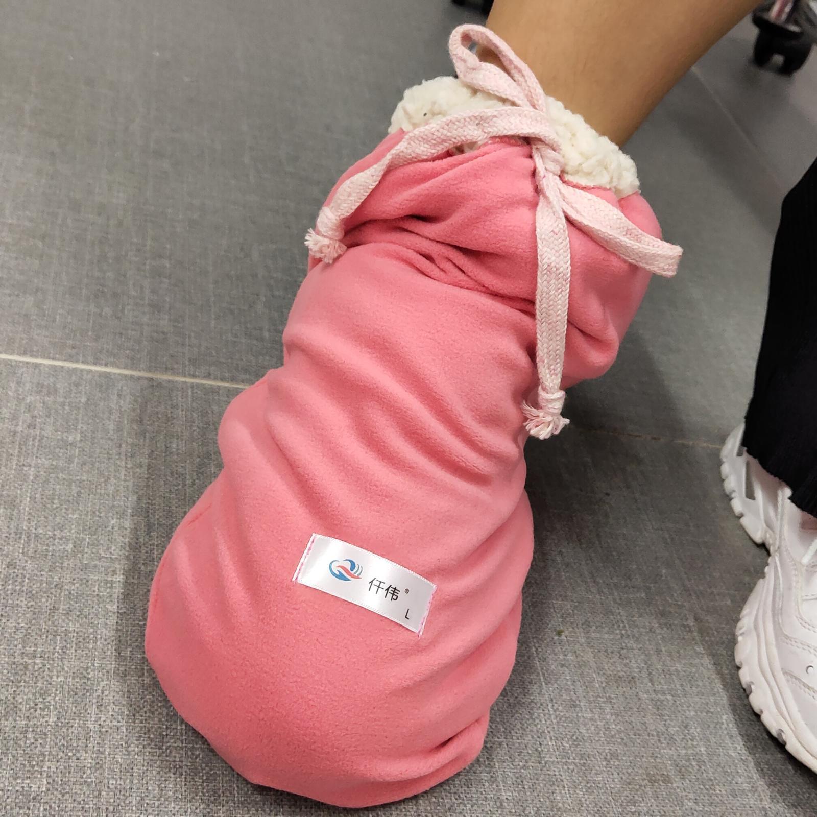 Cotton Winter Walking Brace Cover  pink Double thickness