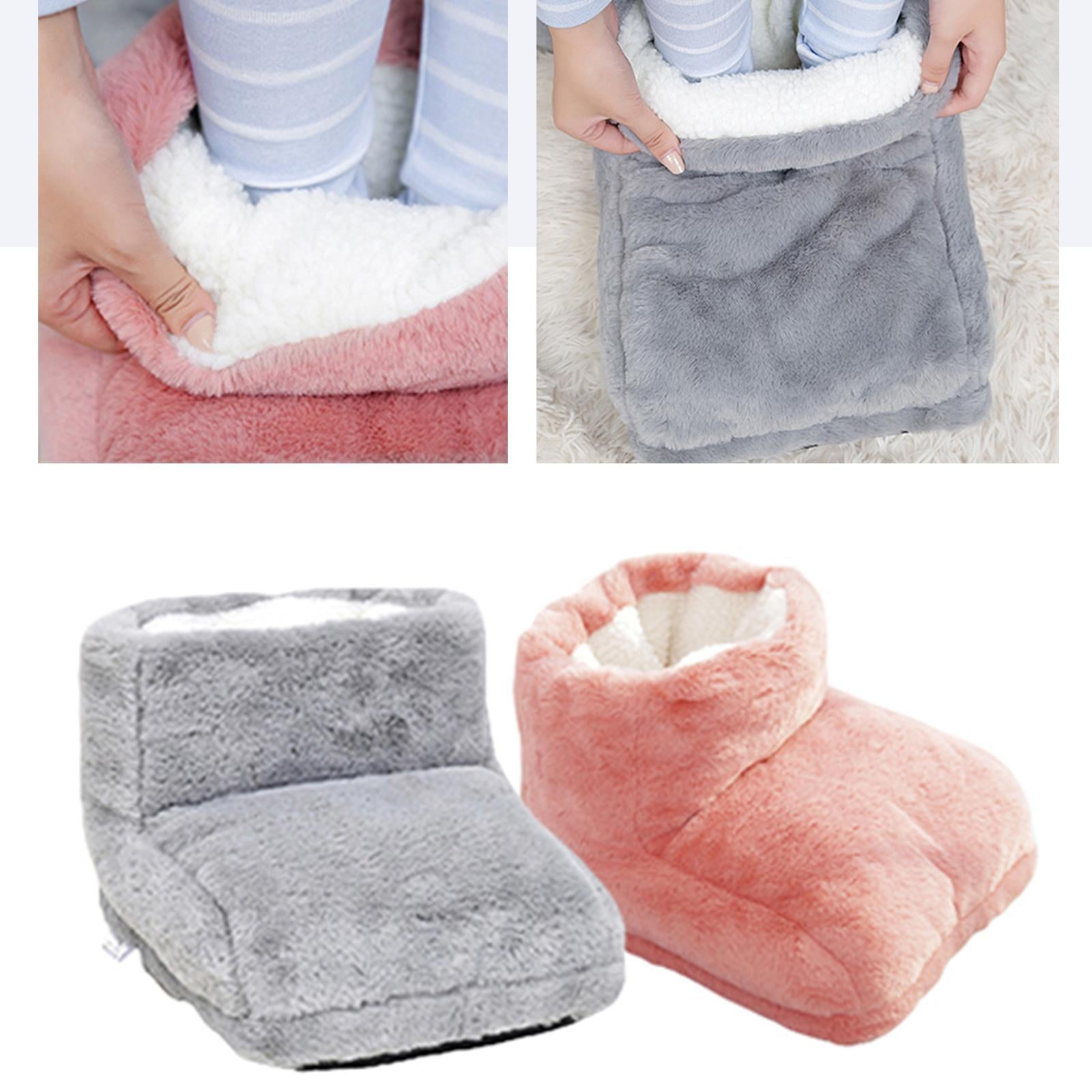 USB Electric Foot Warmer Feet Heating Boot Heater Shoes Heating Pad Gray