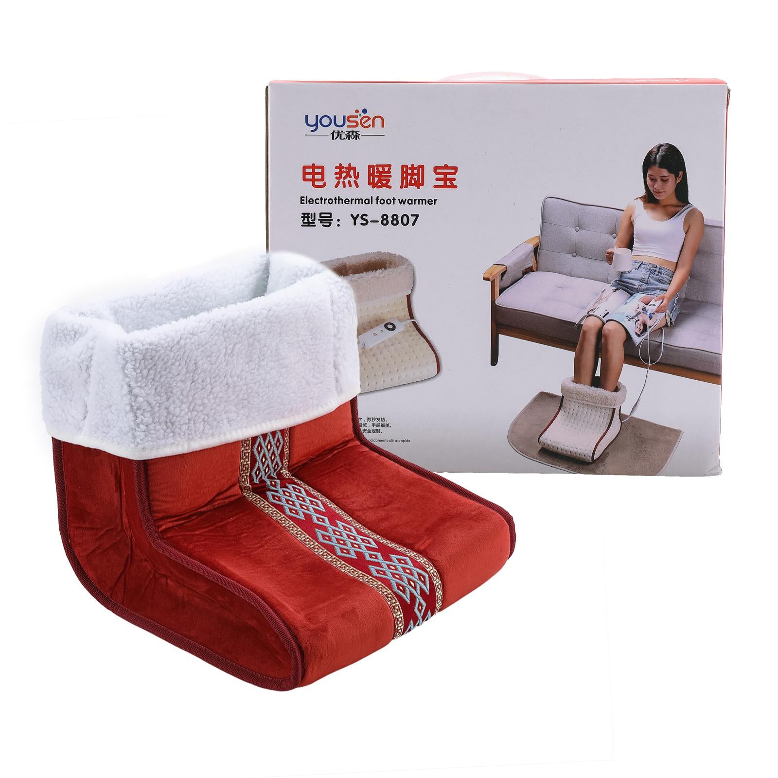 Cosy Electric Foot Warmer Washable 5-Modes Cushion Removable Lining Red