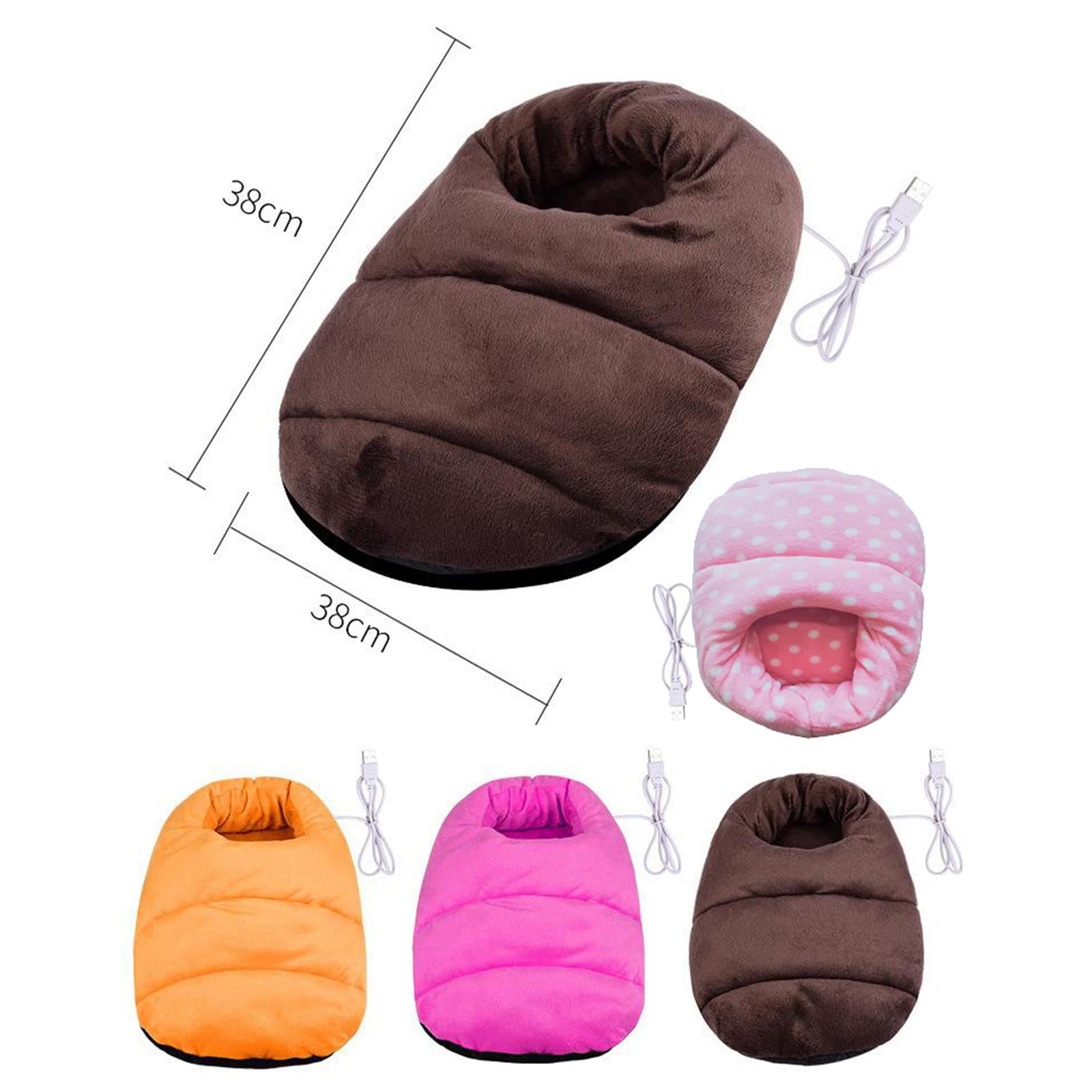 USB Heated Foot Warmer Winter Warm Electric Slipper Feet Warmer Rose Red