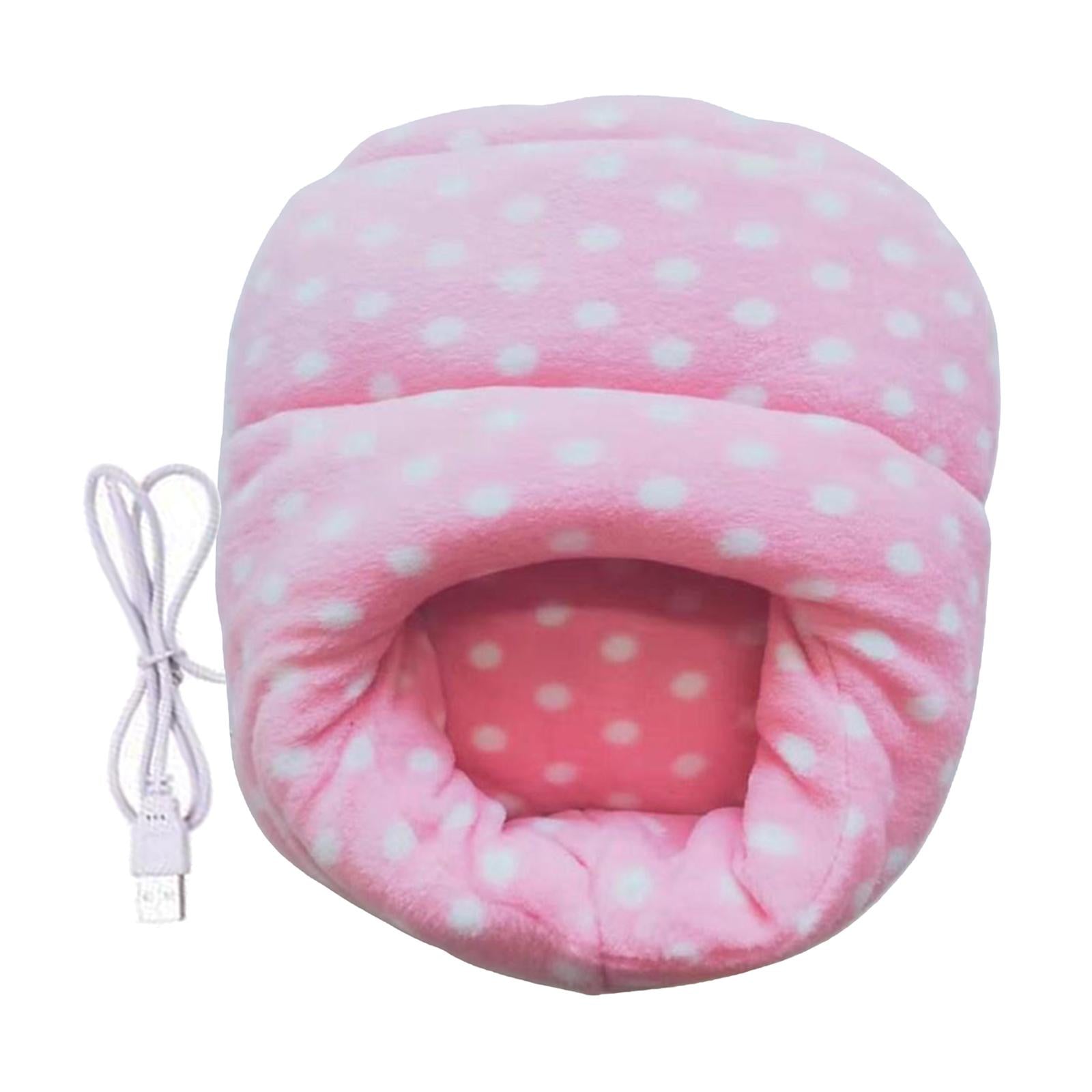 USB Heated Foot Warmer Winter Warm Electric Slipper Feet Warmer Pink