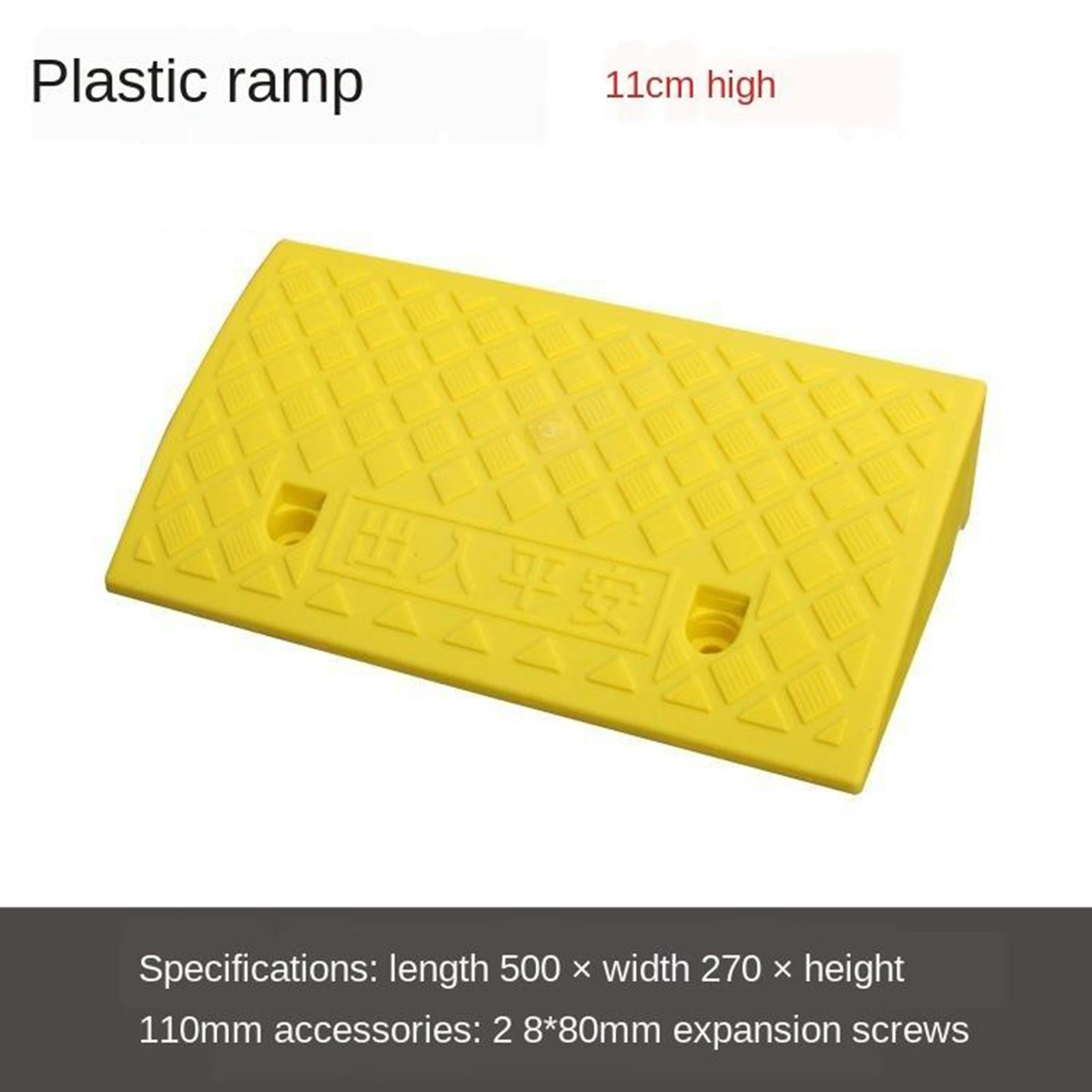 Portable Curb Ramp Wheelchair Threshold Ramp Kerb Ramp Non-slip 11cm Yellow