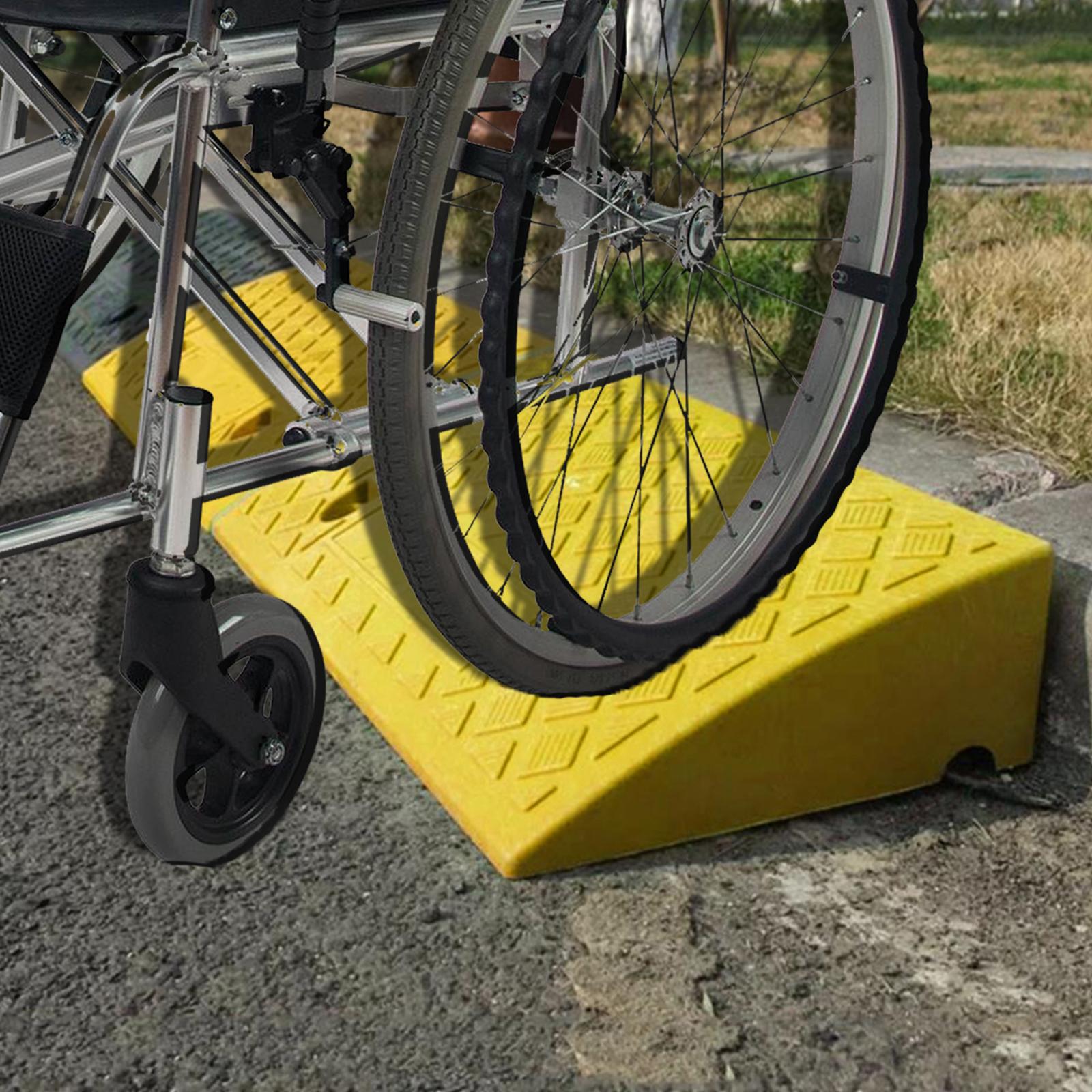 Portable Curb Ramp Wheelchair Threshold Ramp Kerb Ramp Non-slip 11cm Black