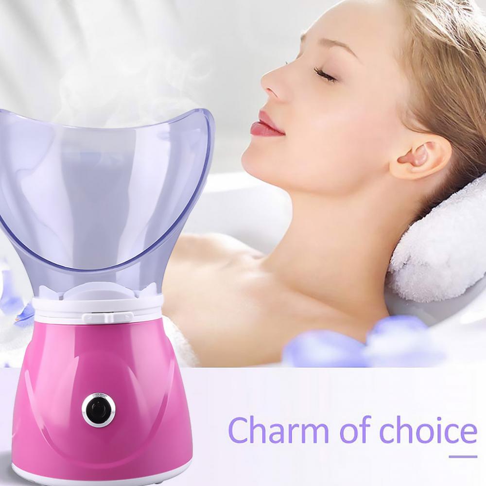 Facial Steamer Nano Cleaner for Facial Sauna Spa Face Humidifier UK pink