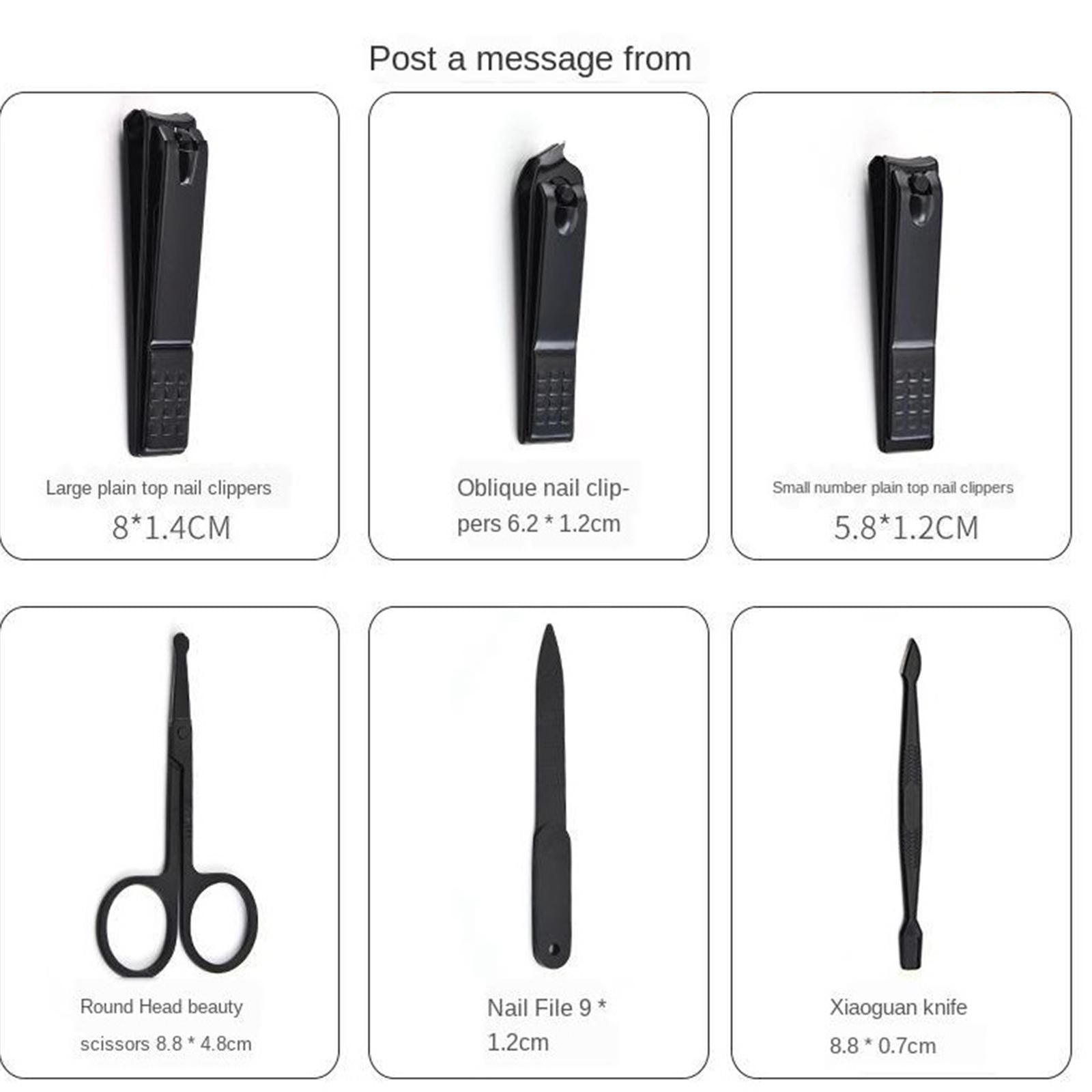 18Pieces Portable Manicure Stainless Steel Nail Scissors Grooming Tool Set