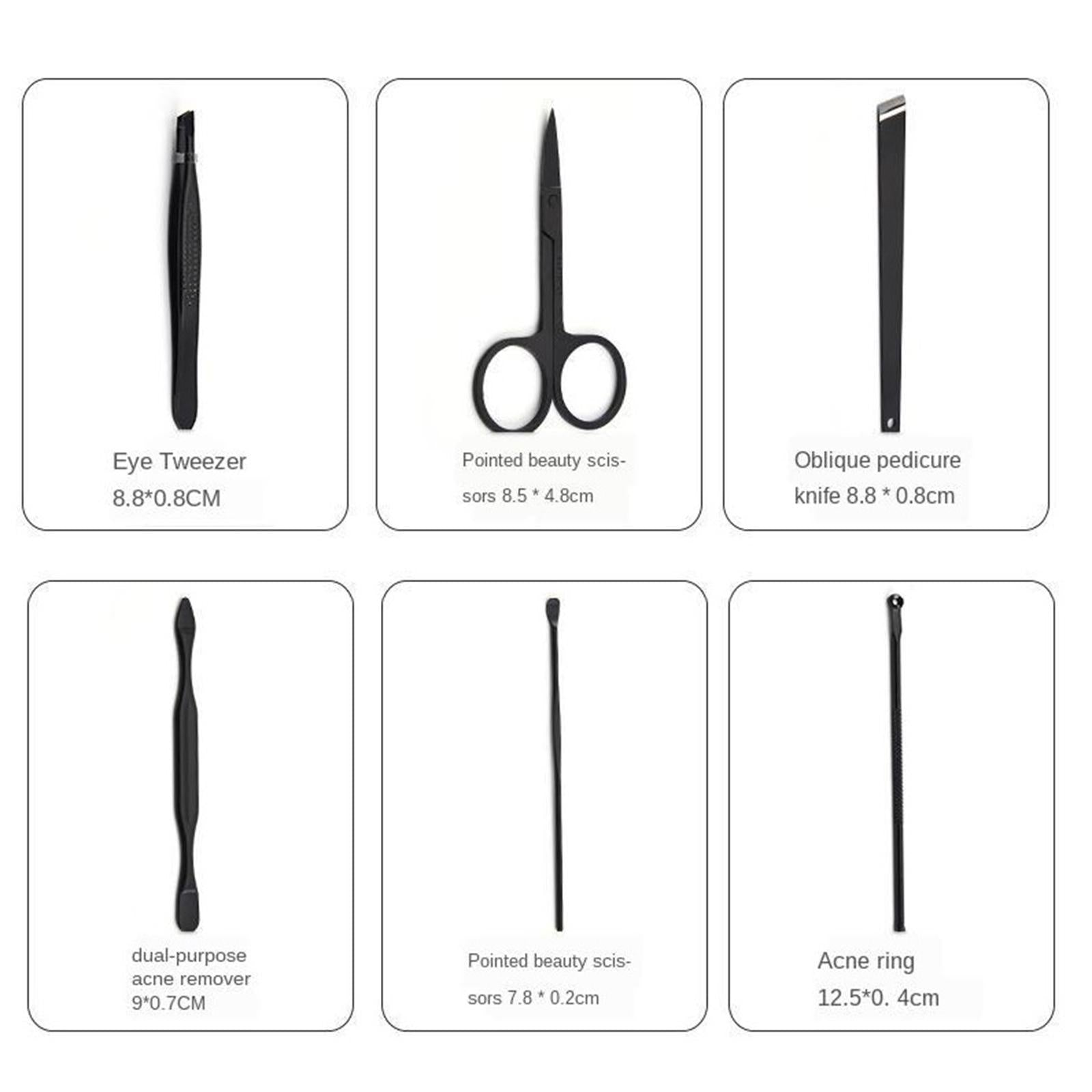 18Pieces Portable Manicure Stainless Steel Nail Scissors Grooming Tool Set
