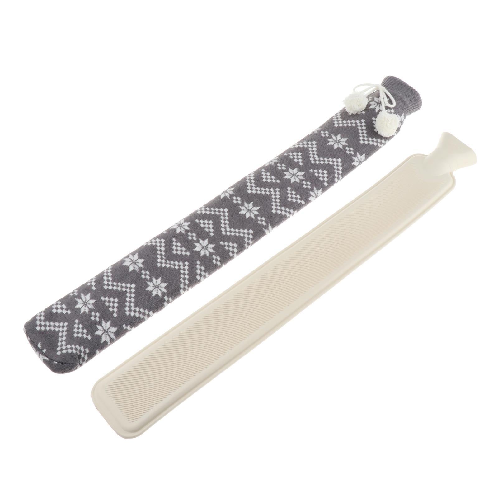 Hot Water Bottle 2L w/ Elegant Coat Secure Screw Top Warms Back Gray