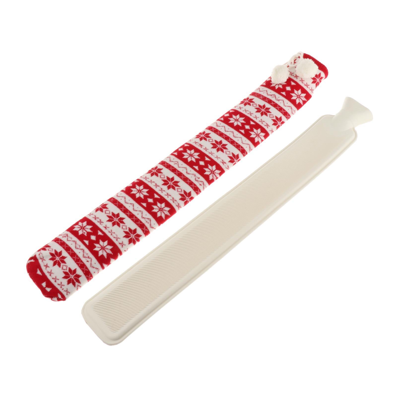 Hot Water Bottle 2L w/ Elegant Coat Secure Screw Top Warms Back Red