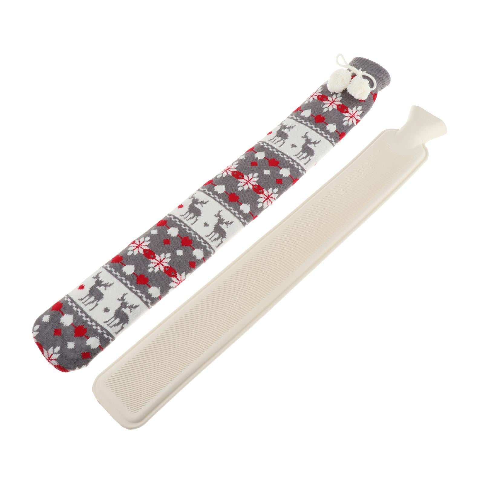 Hot Water Bottle 2L w/ Elegant Coat Secure Screw Top Warms Back Gray1