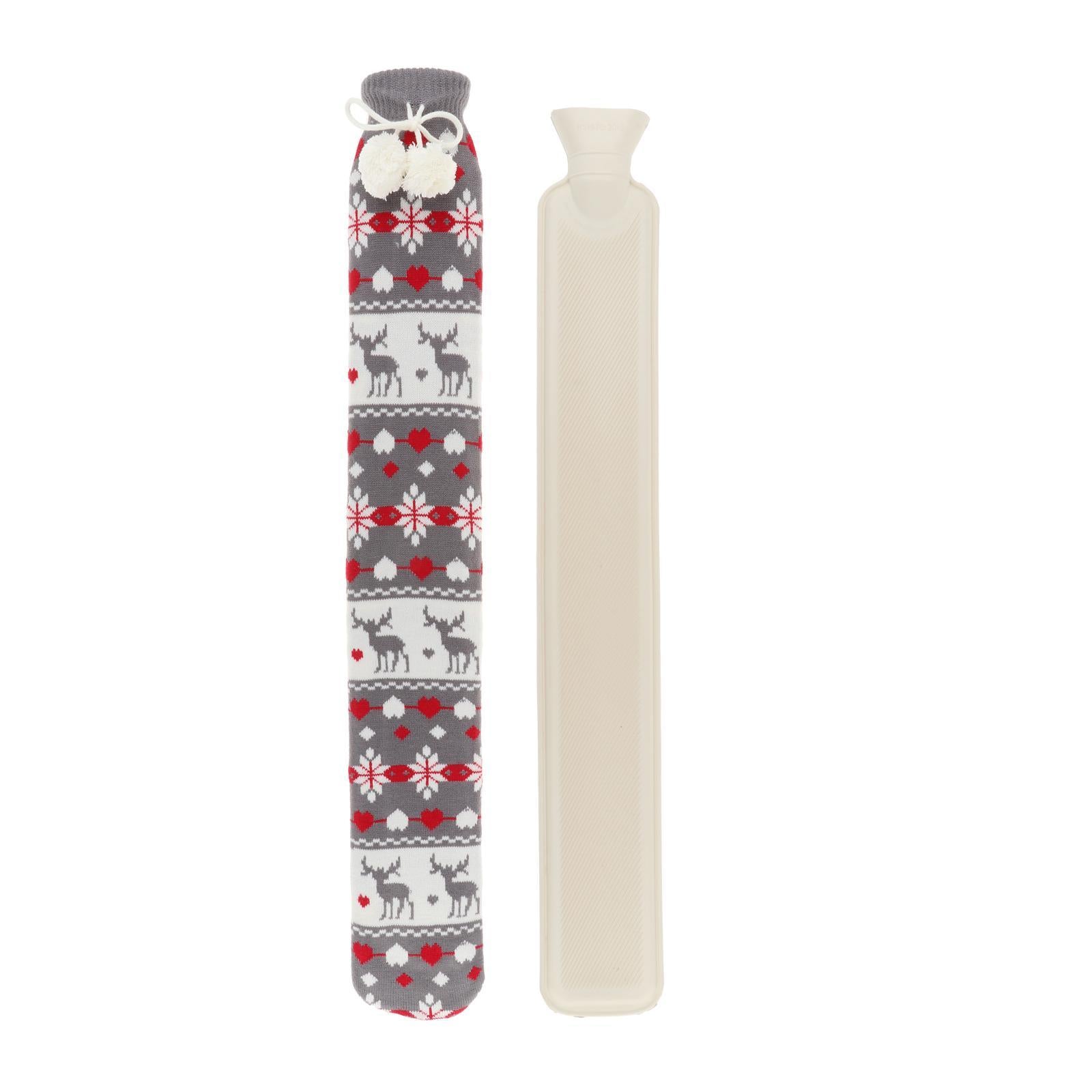 Hot Water Bottle 2L w/ Elegant Coat Secure Screw Top Warms Back Gray1