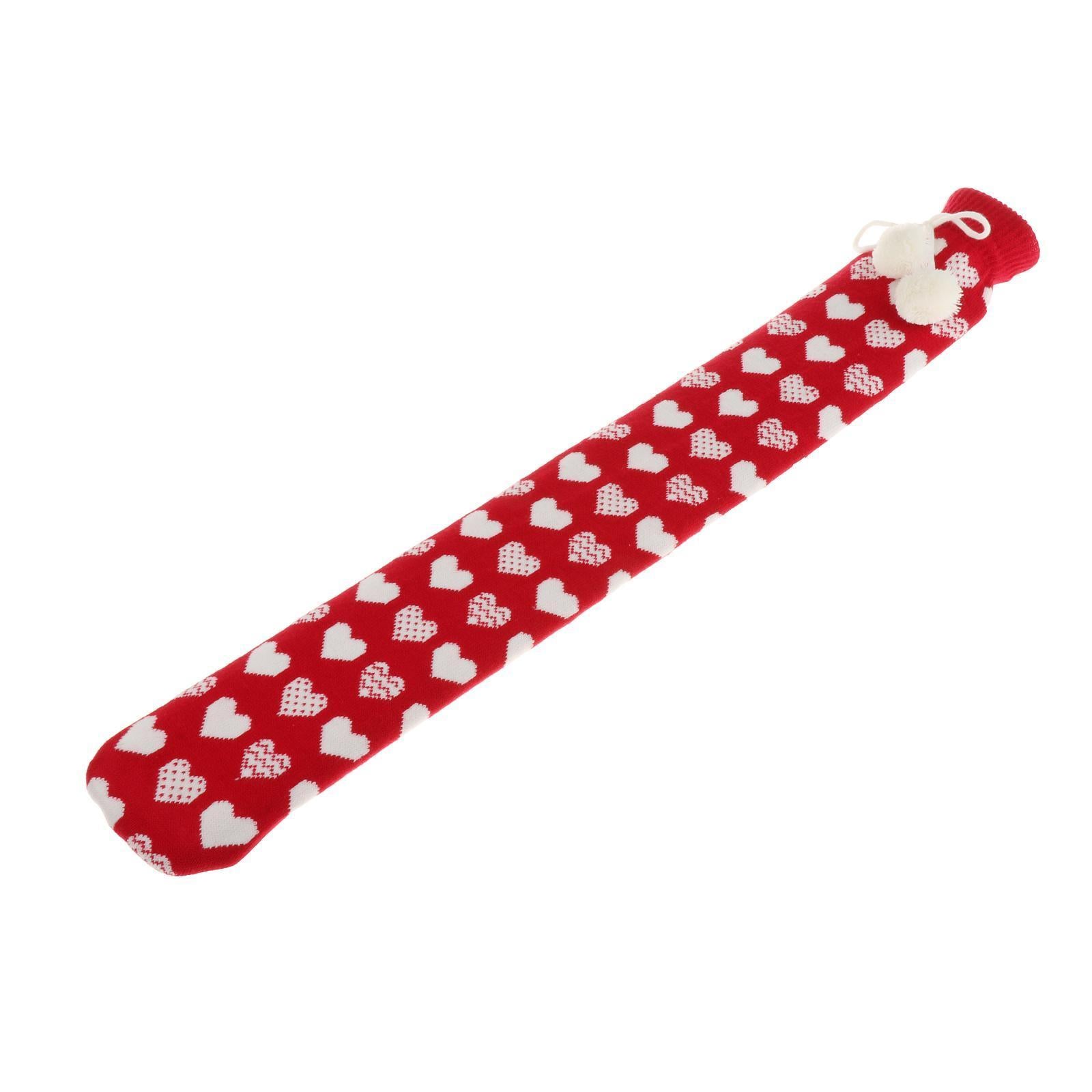 Hot Water Bottle 2L w/ Elegant Coat Secure Screw Top Warms Back Red4