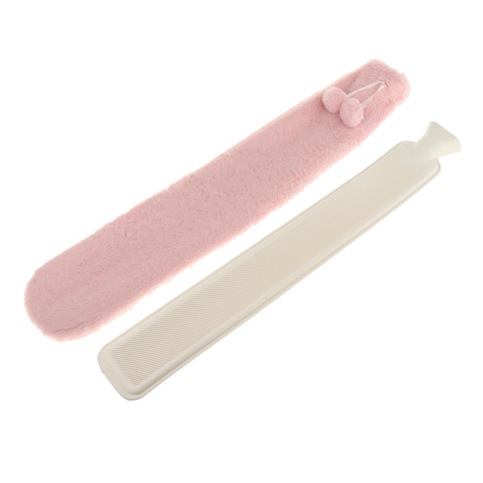 Hot Water Bottle 2L w/ Elegant Coat Secure Screw Top Warms Back Pink