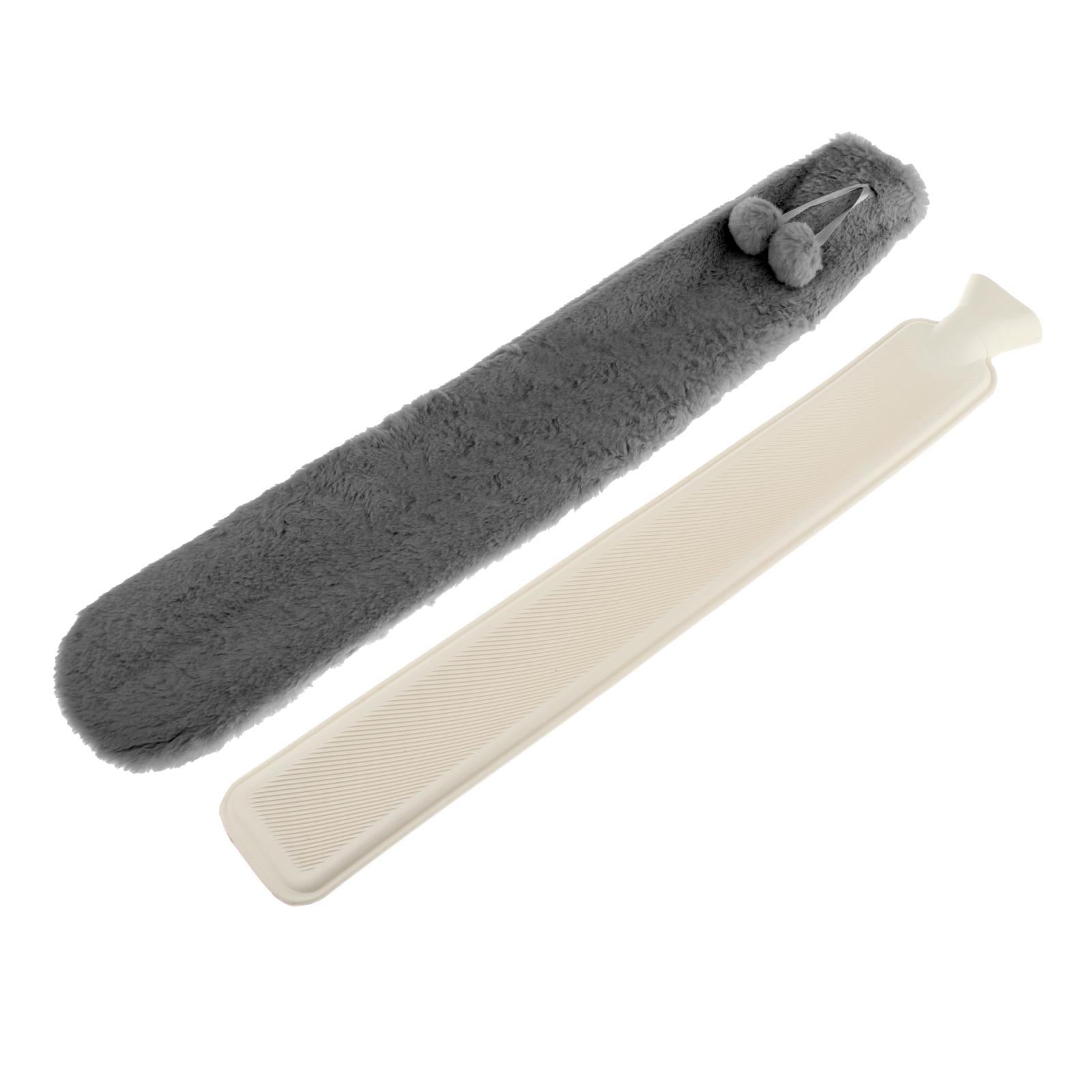 Hot Water Bottle 2L w/ Elegant Coat Secure Screw Top Warms Back Gray3