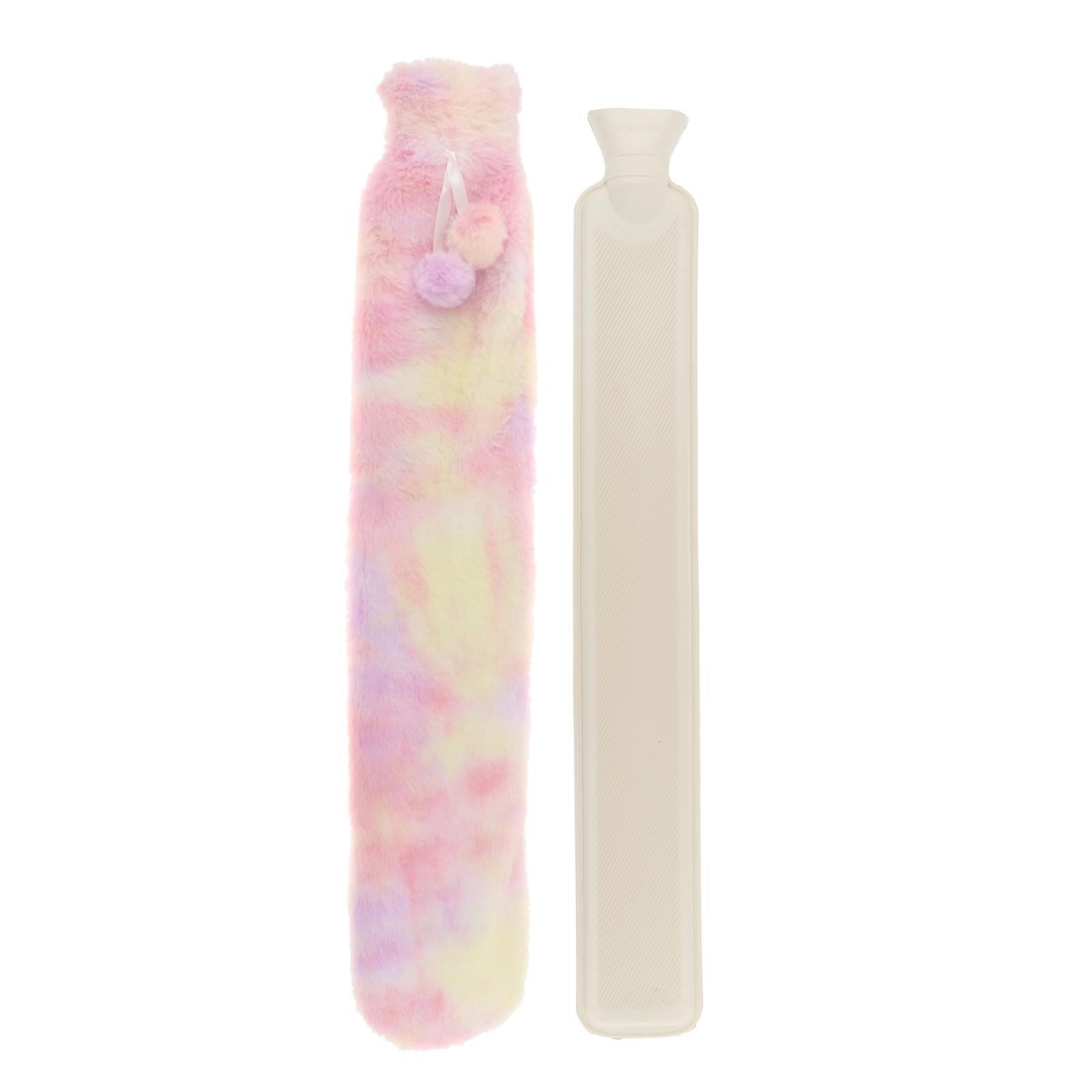 Hot Water Bottle 2L w/ Elegant Coat Secure Screw Top Warms Back Colorful