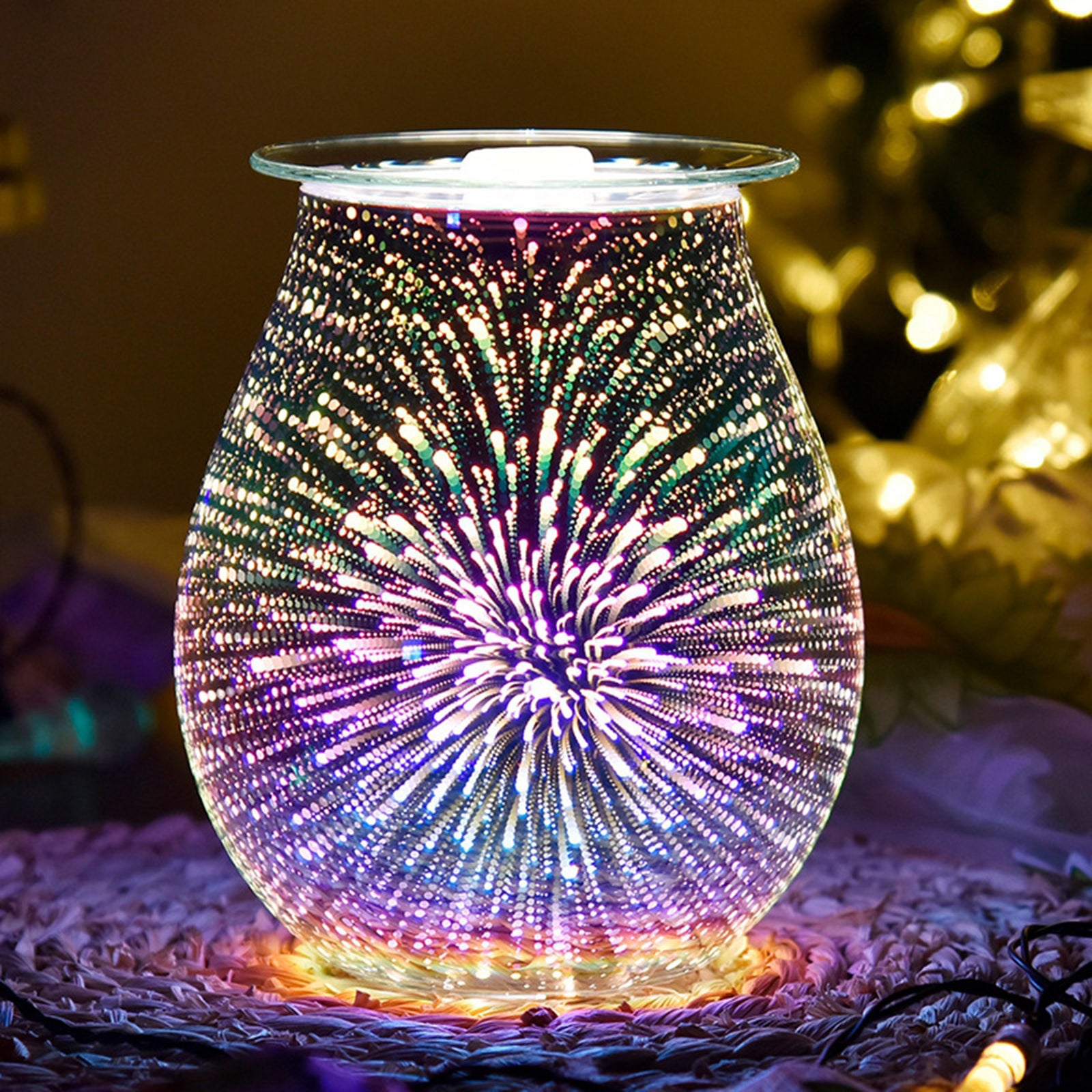 Home Wax Melt Incense Burner 3D Glass Aroma Diffuser Fragrance Bedroom