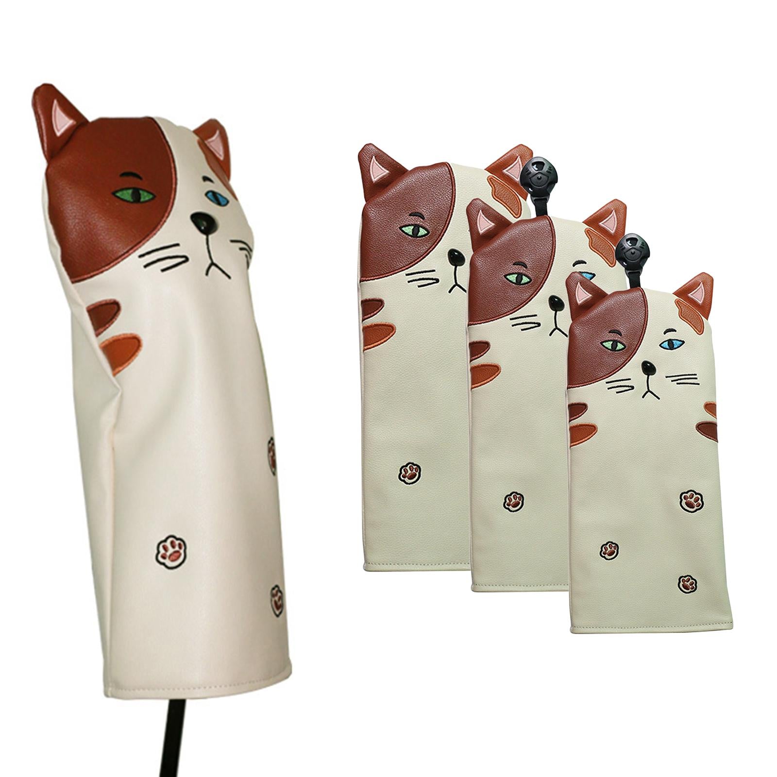 Premium PU Cat Golf Head Cover No. for Golf Club FW UT  26x11.5cm for UT