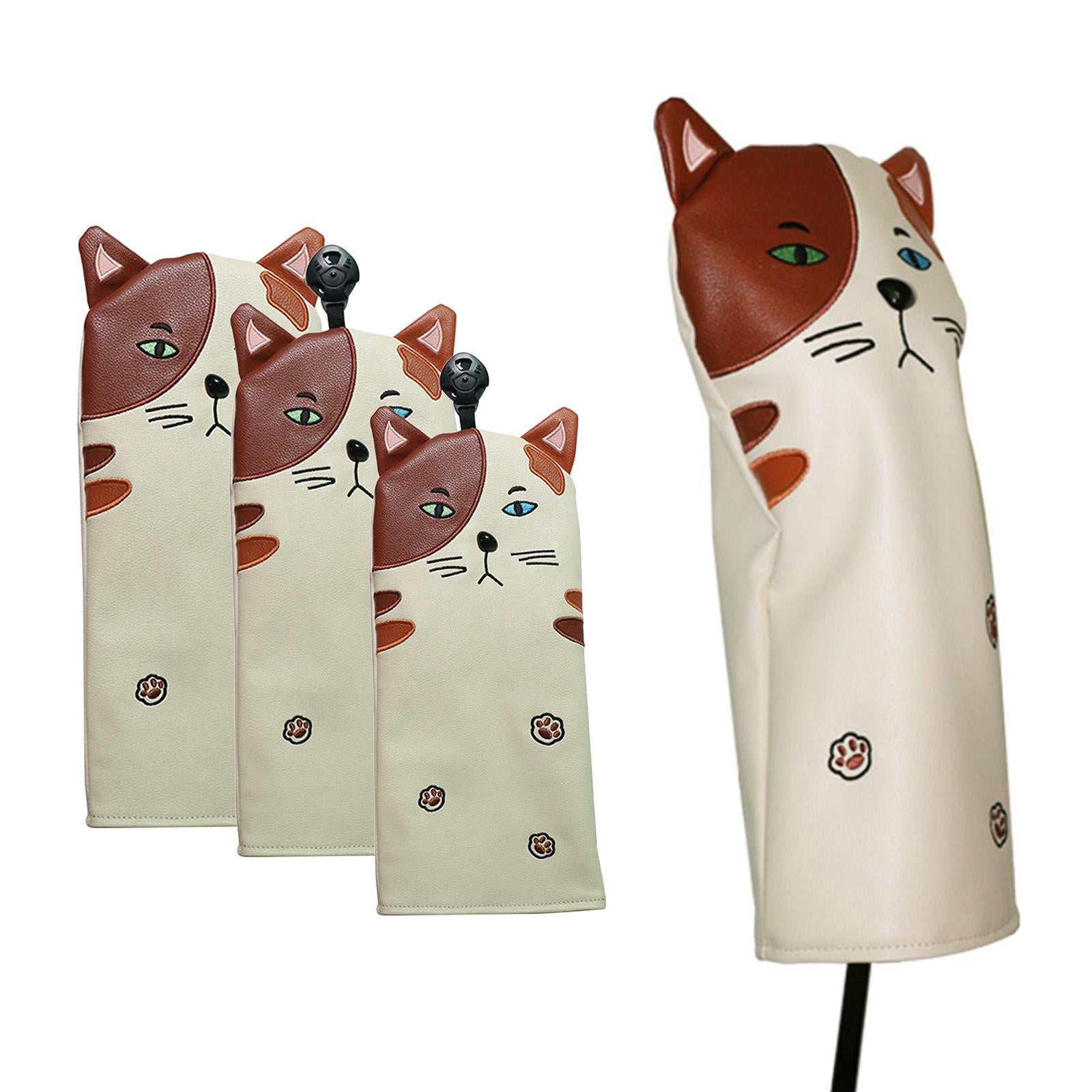 Premium PU Cat Golf Head Cover No. for Golf Club FW UT  26x11.5cm for UT