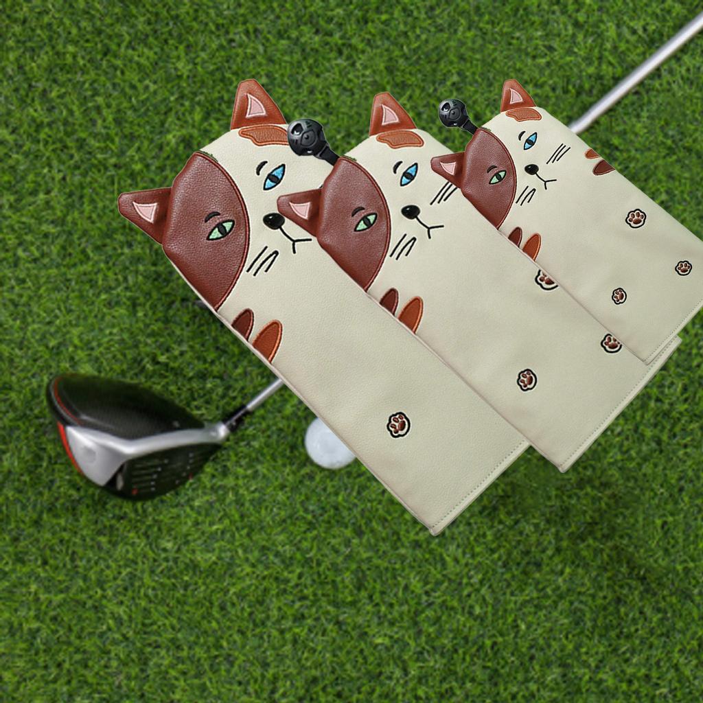 Premium PU Cat Golf Head Cover No. for Golf Club FW UT  30.5x14.5cm for FW