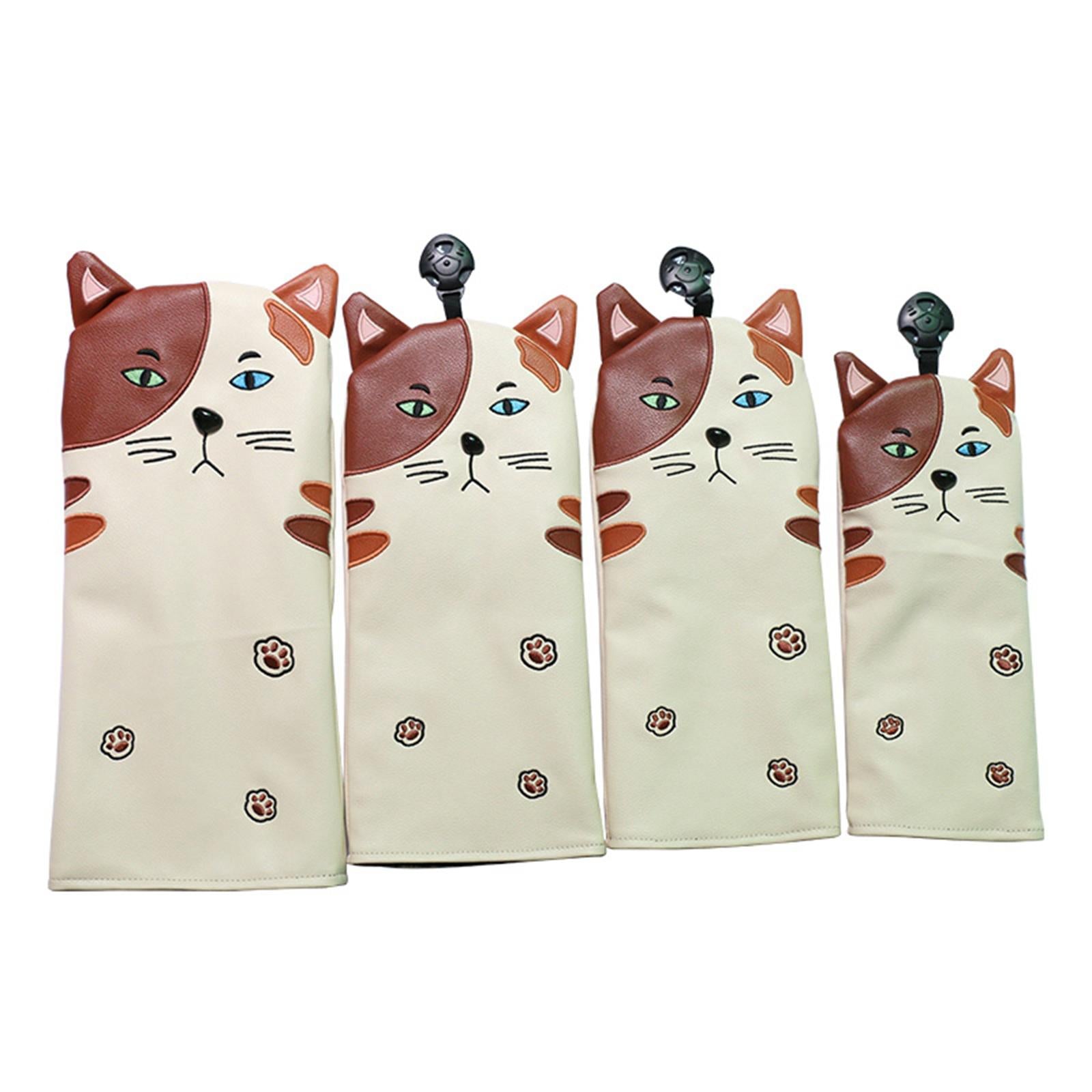 Premium PU Cat Golf Head Cover No. for Golf Club FW UT  34x15.5cm for DR