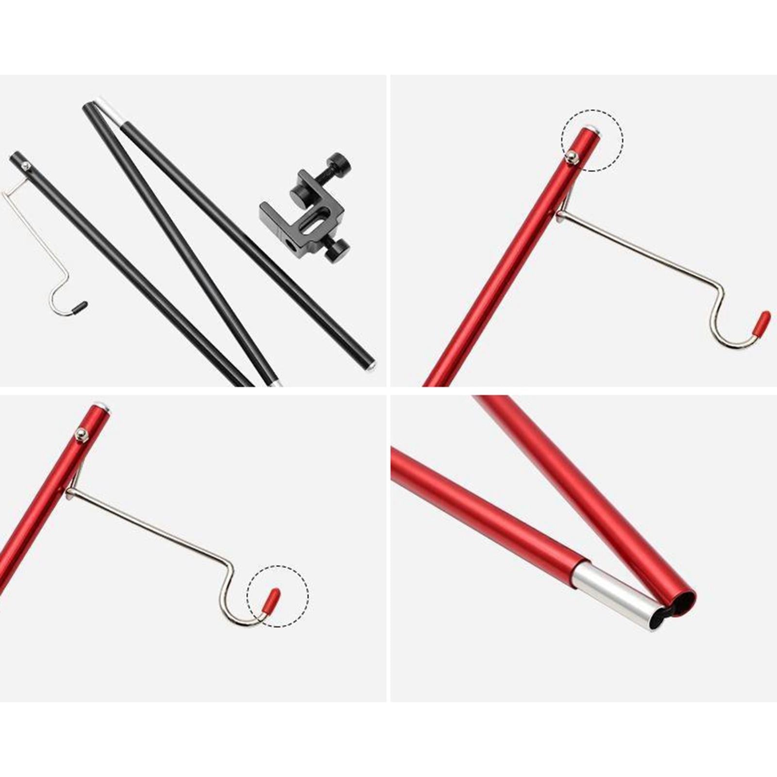 Outdoor Garden Camping Lamp Post Pole Lightweight Fixed for Picnic Red