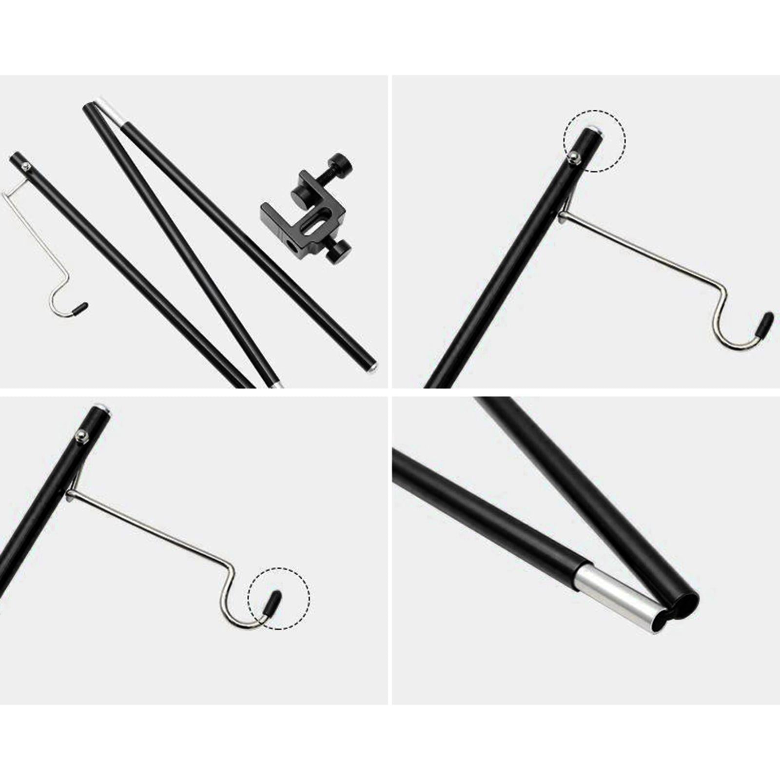 Outdoor Garden Camping Lamp Post Pole Lightweight Fixed for Picnic Black
