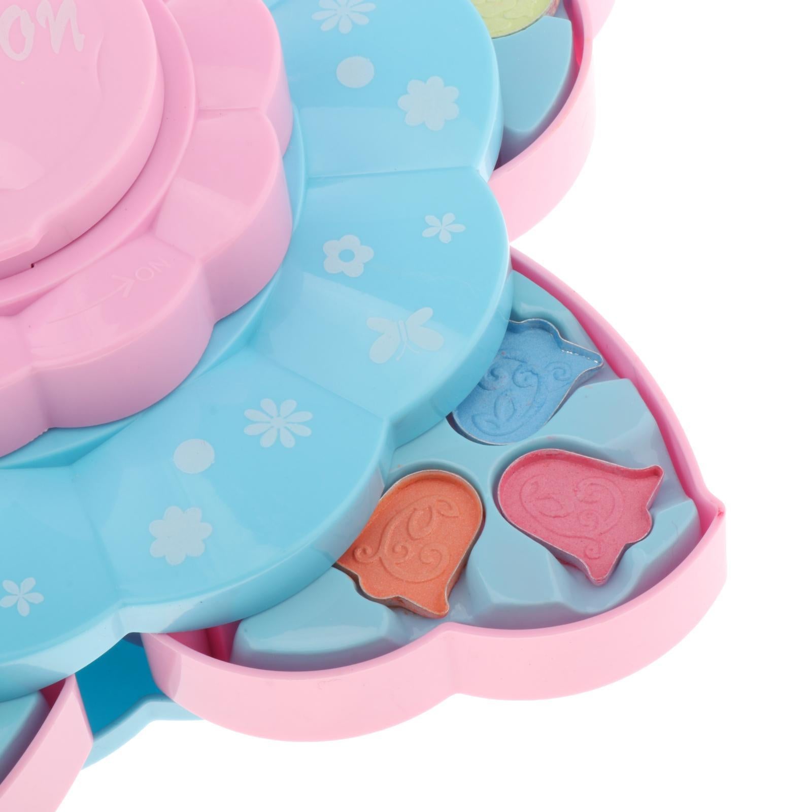 Princess Girls Makeup Play Set Box Cosmetic Vanity For Kids Double Layer