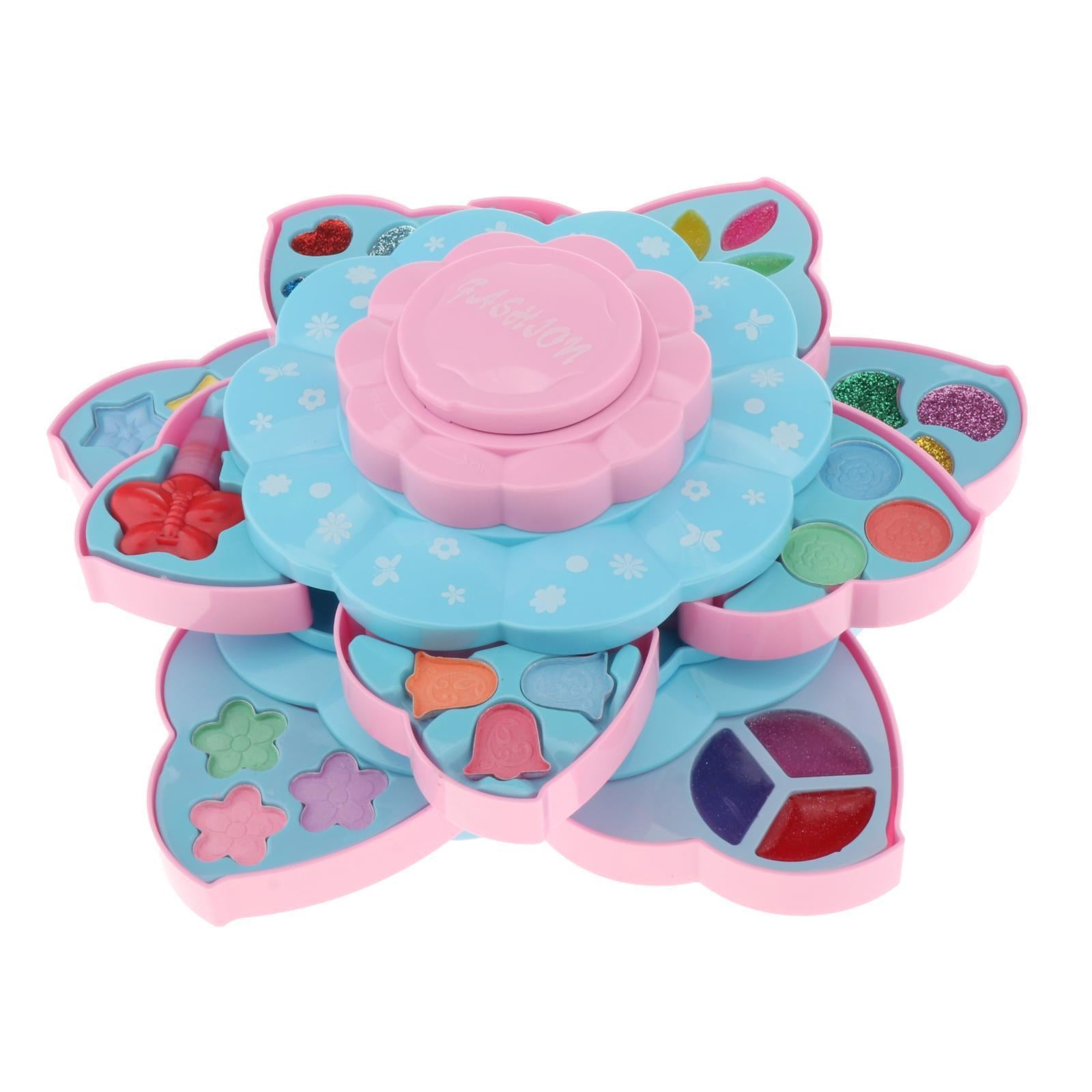 Princess Girls Makeup Play Set Box Cosmetic Vanity For Kids Three Layer